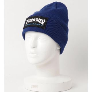 スラッシャー(THRASHER)の新品 THRASHER スラッシャー ビーニー ニットキャップ 青 ニット帽(ニット帽/ビーニー)