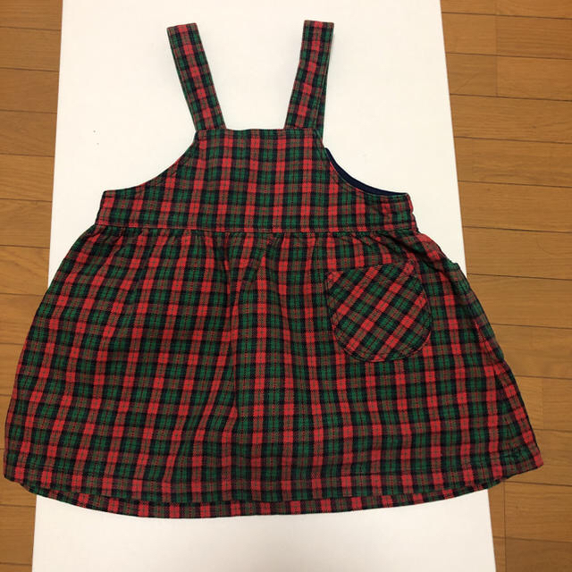 激レア★希少★familiar チェックワンピース100センチ キッズ/ベビー/マタニティのキッズ服女の子用(90cm~)(ワンピース)の商品写真