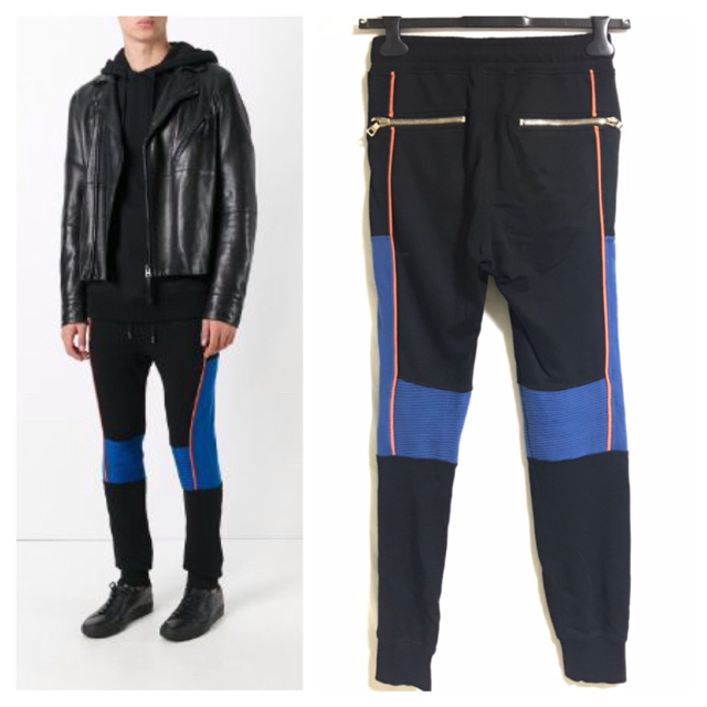 本物 名作 17SS バルマンオム 3カラー バイカー スウェットパンツ