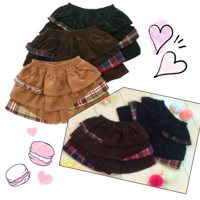 キムラタン(キムラタン)の♡新品美品♡キュロットスカートセット♡ キッズ/ベビー/マタニティのキッズ服女の子用(90cm~)(スカート)の商品写真