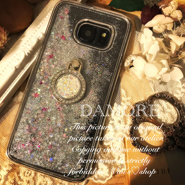 No.38❤︎シルバーラメグリッター星流砂♡GALAXY/iphoneケース スマホ/家電/カメラのスマホアクセサリー(Androidケース)の商品写真