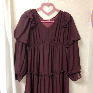 ワンアフターアナザーナイスクラップ(one after another NICE CLAUP)のred frill  one piece ♡(ロングワンピース/マキシワンピース)