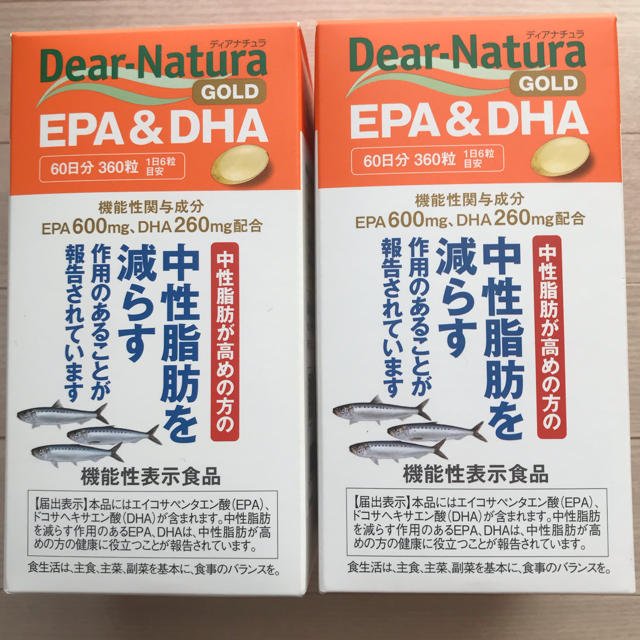 アサヒ(アサヒ)のディアナチュラ  GOLD EPA&DHA 360粒×2箱 食品/飲料/酒の健康食品(その他)の商品写真