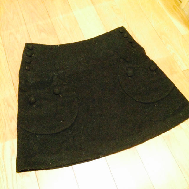 franche lippee(フランシュリッペ)のネコポケット ブラックスカート レディースのスカート(ミニスカート)の商品写真