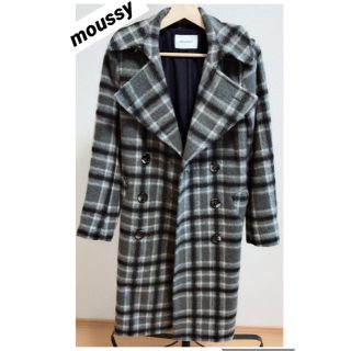 マウジー(moussy)の【値下げ!!!】moussyチェックロングコート(ロングコート)