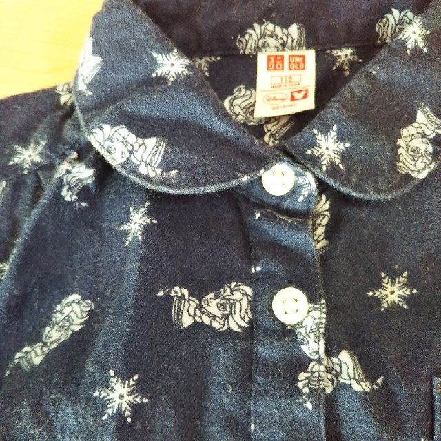 UNIQLO(ユニクロ)のユニクロ アナ雪 エルサ 110 デニム 綿 シャツ カットソー gu キッズ/ベビー/マタニティのキッズ服女の子用(90cm~)(ブラウス)の商品写真