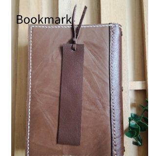 革のしおり　Bookmark　ブラウン　(しおり/ステッカー)