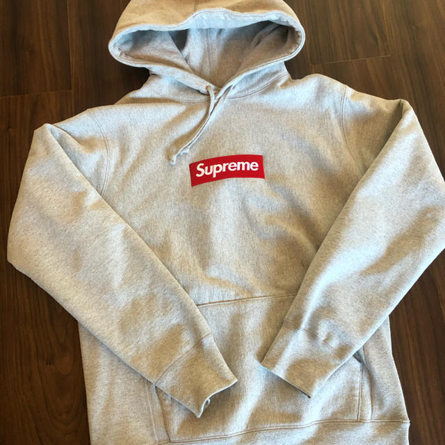 14aw Supreme box logo ボックスロゴ パーカー グレー 灰