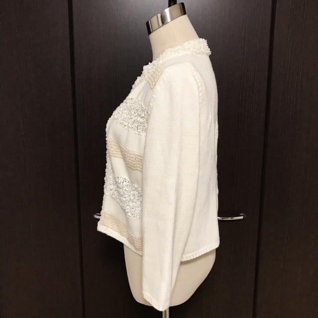 本物 ルシアンペラフィネ 背面スカル ニット カーディガン L