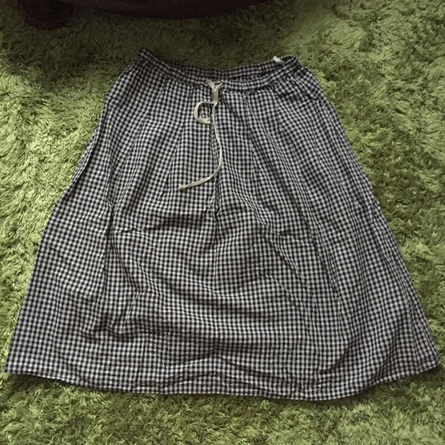 MUJI (無印良品)(ムジルシリョウヒン)の無印ギンガムチェックスカート レディースのスカート(ひざ丈スカート)の商品写真