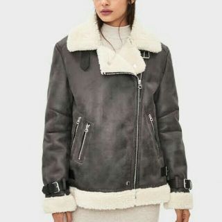 ベルシュカ(Bershka)のベルシュカ　ダブルフェイスライダースジャケット　グレー　新品未使用(ライダースジャケット)