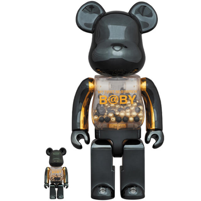 MEDICOM TOY(メディコムトイ)のMY FIRST BE@RBRICK BLACK & GOLD ベアブリック エンタメ/ホビーのおもちゃ/ぬいぐるみ(キャラクターグッズ)の商品写真