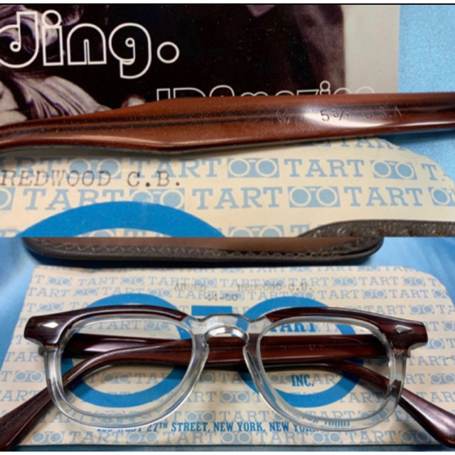 【タートオプティカル】アーネル レッドウッド/クリア 44/20 ヴィンテージ メンズのファッション小物(サングラス/メガネ)の商品写真