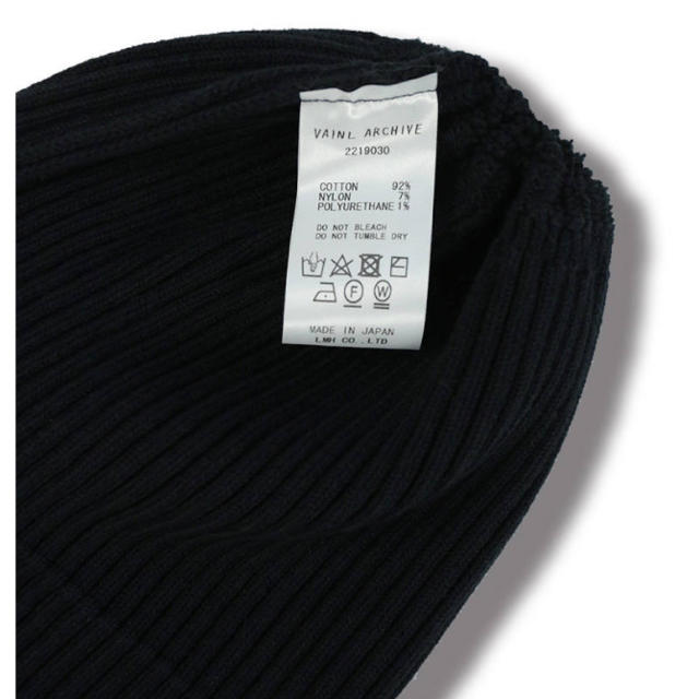 Vainl Archive  RIB-CONE(BLACK) メンズの帽子(ニット帽/ビーニー)の商品写真