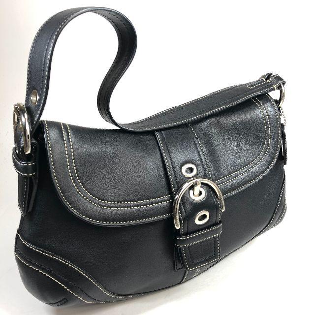 COACH - 【美品】コーチ ショルダー 肩掛け ソーホーレザーフラップ 黒