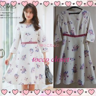 トッコ(tocco)の美品♡完売フラワープリントワンピース♡レッセパッセ、リランドチュール、トッカ(ひざ丈ワンピース)