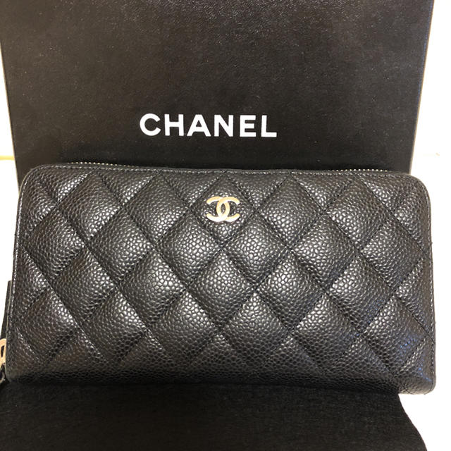 CHANEL シャネル 長財布　キャビアスキン　ラウンドファスナー