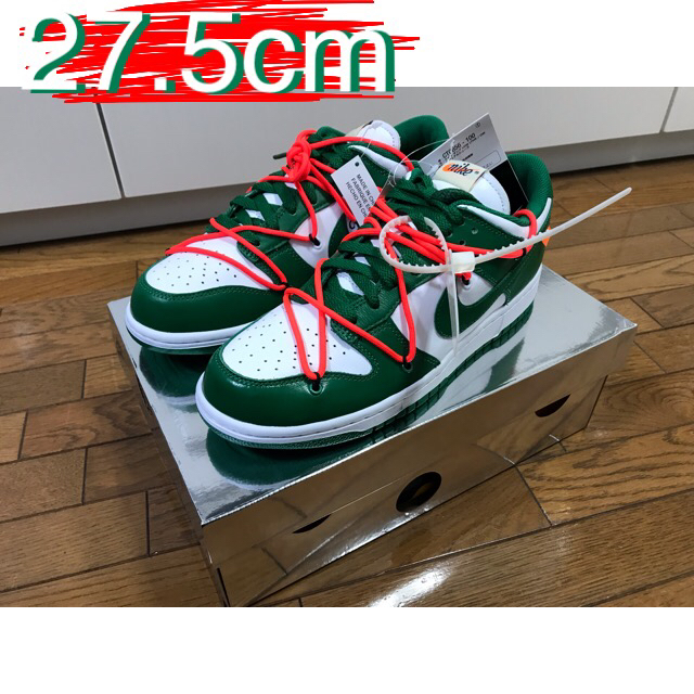 靴/シューズNIKE dunk low × off white green 27.5cm