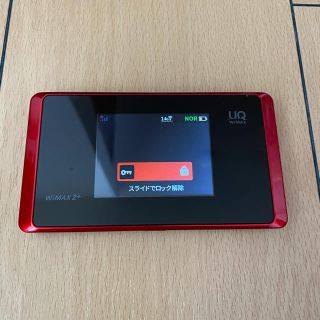 エヌイーシー(NEC)のUQ WiMax WX05 レッド 充電ケーブル付き(PC周辺機器)