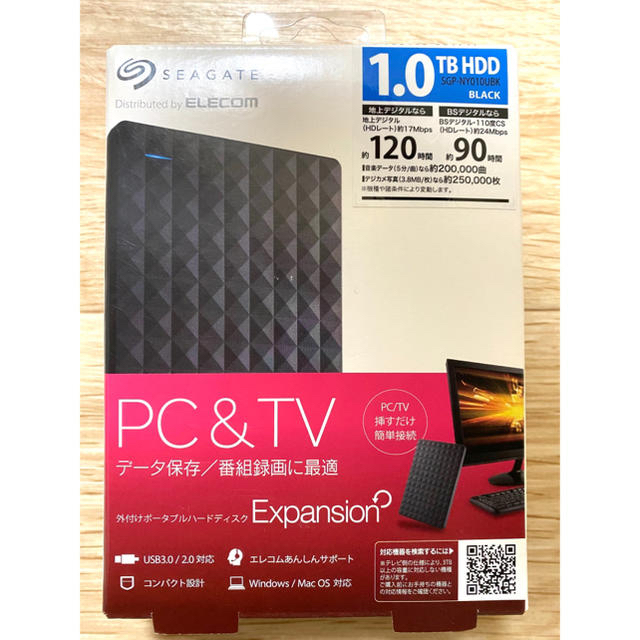 ELECOM(エレコム)の最終値下げ！SEAGATE 外付けハードディスク 1TB スマホ/家電/カメラのPC/タブレット(PC周辺機器)の商品写真