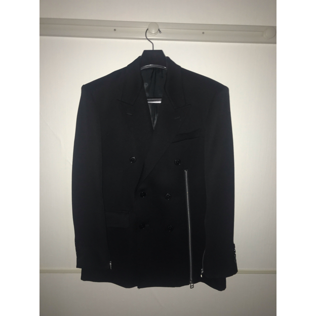 WOOL DOUBLE BREASTED ZIPPED JACKET