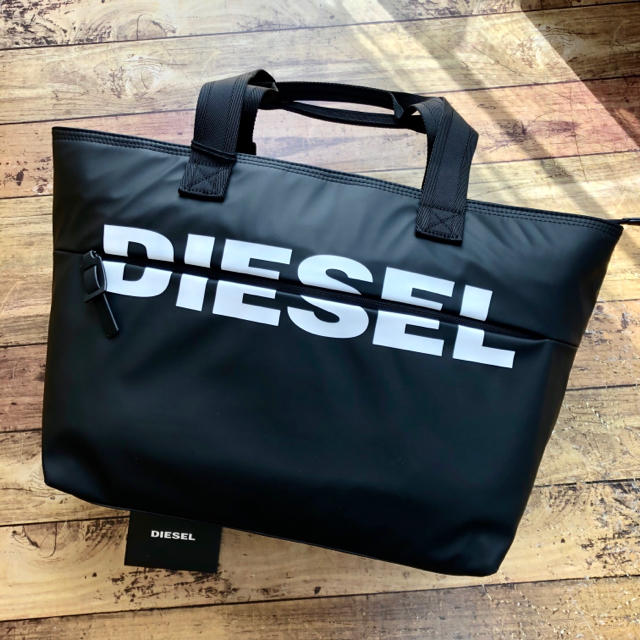 日本初の DIESEL - 新品　ディーゼル  でかロゴ トートバッグ   ブラック 肩掛けOK‼︎ トートバッグ