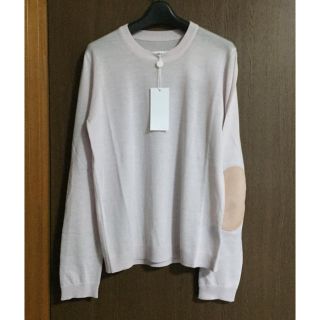 マルタンマルジェラ(Maison Martin Margiela)の希少XL新品66%off メゾンマルジェラ エルボーパッチ ニット ライトピンク(ニット/セーター)