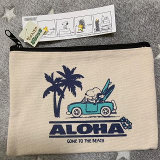 スヌーピー(SNOOPY)のスヌーピー ピーナッツ レイスクエアポーチ ALOHA!(ポーチ)