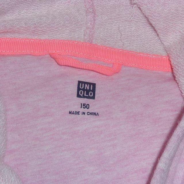 UNIQLO(ユニクロ)のユニクロ　ピンクのパーカー　サイズ150 キッズ/ベビー/マタニティのキッズ服女の子用(90cm~)(ジャケット/上着)の商品写真