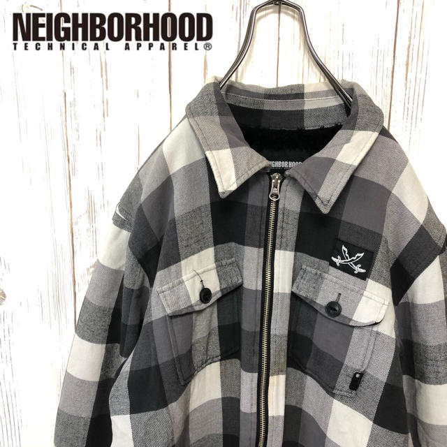 NEIGHBORHOOD(ネイバーフッド)の【希少】ネイバーフッド ブロックチェック柄 内側ボア ブルゾン Mサイズ メンズのジャケット/アウター(ブルゾン)の商品写真