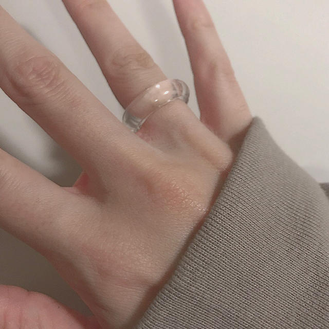 クリア リング 透明 指輪 ぷっくり 氷リング ハンドメイドのアクセサリー(リング)の商品写真