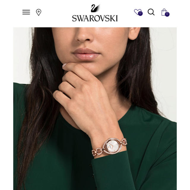 SWAROVSKI(スワロフスキー)のスワロフスキー　時計　おまけスワロフスキーポーチ レディースのファッション小物(腕時計)の商品写真