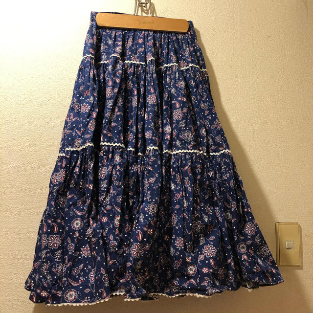 Grimoire(グリモワール)のチロリアン ティアード スカート ペイズリー used レディースのスカート(ロングスカート)の商品写真