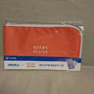 ビームス(BEAMS)のBEAMSオリジナルマルチケース (オレンジ×チェック)マスクケース(ポーチ)