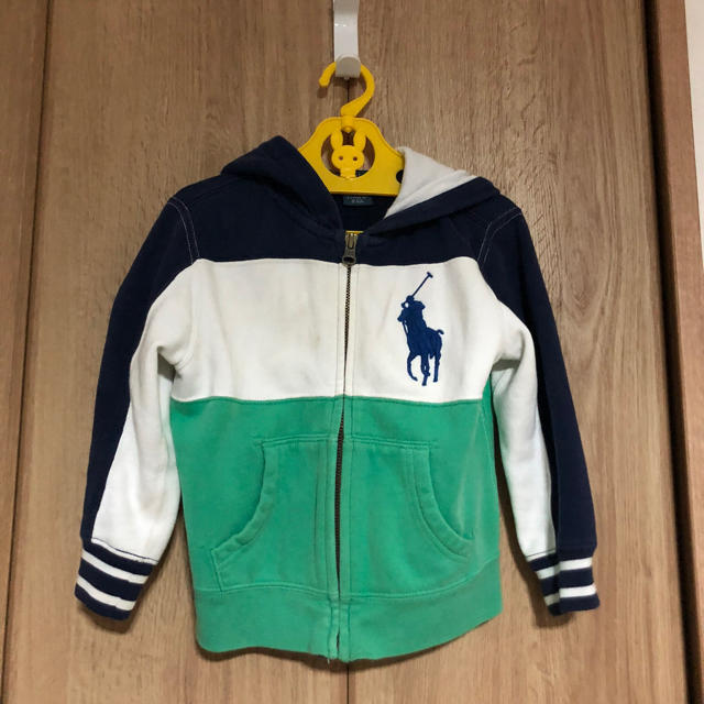 Ralph Lauren(ラルフローレン)の男の子100から110程度　本物ラルフローレンの白紺グリーンのパーカー   キッズ/ベビー/マタニティのキッズ服男の子用(90cm~)(ジャケット/上着)の商品写真