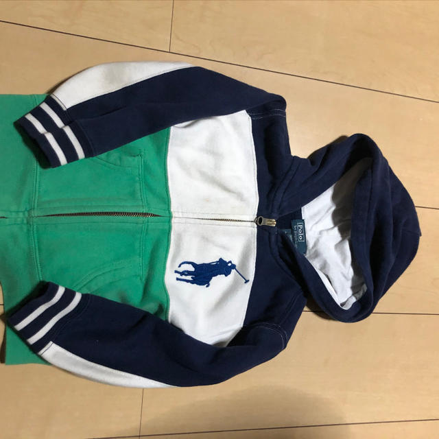 Ralph Lauren(ラルフローレン)の男の子100から110程度　本物ラルフローレンの白紺グリーンのパーカー   キッズ/ベビー/マタニティのキッズ服男の子用(90cm~)(ジャケット/上着)の商品写真