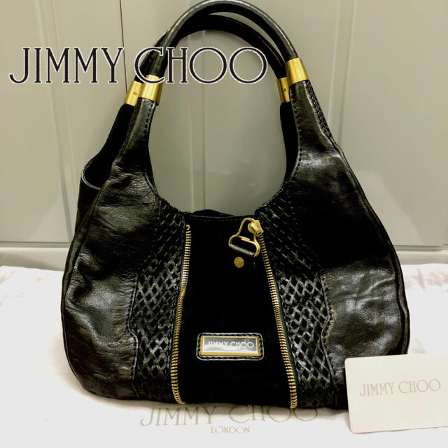 JIMMY CHOO レザー　ハンドバッグ　ギャランティ/保存袋付き