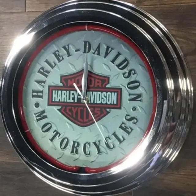 Harley Davidson(ハーレーダビッドソン)の激レア！ハーレーダビットソンネオン壁掛け時計 インテリア/住まい/日用品のインテリア小物(掛時計/柱時計)の商品写真