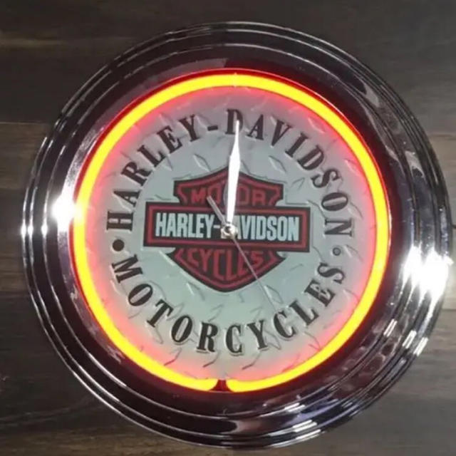 Harley Davidson(ハーレーダビッドソン)の激レア！ハーレーダビットソンネオン壁掛け時計 インテリア/住まい/日用品のインテリア小物(掛時計/柱時計)の商品写真