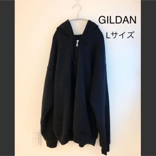 ギルタン(GILDAN)のGILDAN ジップパーカー ブラック Lサイズ ギルダン 無地(パーカー)