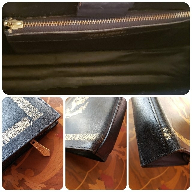 美品　ジャンポール・ゴルチエ　PVC　レザー　グレー系　ブラック　セカンドバッグ