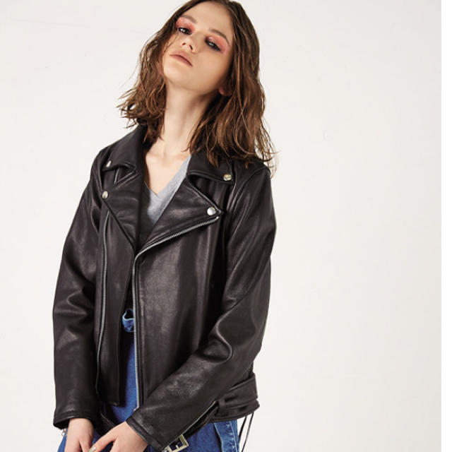 MOUSSY OVERSIZED BIKER JACKET - ライダースジャケット