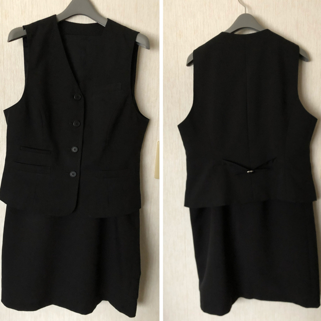 cecile(セシール)のベスト＋スカート 13号 ＋カーディガン XL ２枚 レディースのフォーマル/ドレス(スーツ)の商品写真