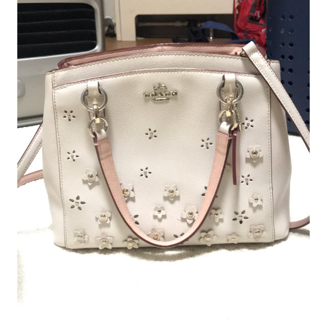 コーチ　coach ショルダーバッグ　花　レザーレディース