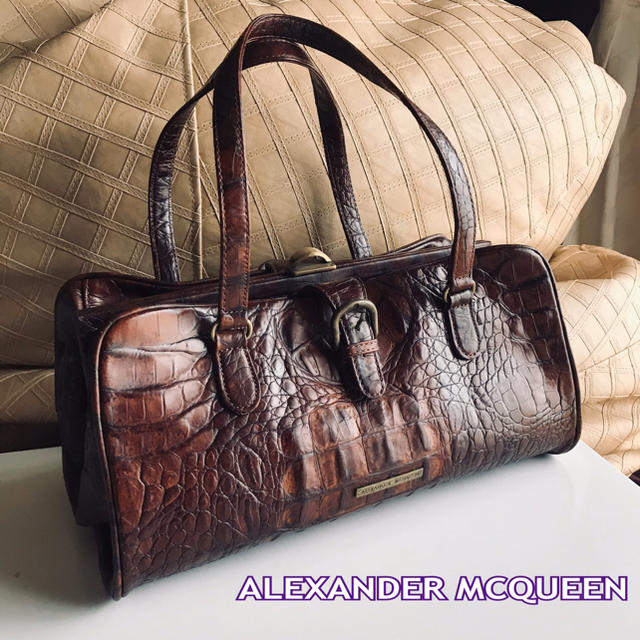 Alexander McQueen(アレキサンダーマックイーン)の本革バック レザーバック クロコ型押しバック ALEXANDER MCQUEEN レディースのバッグ(ハンドバッグ)の商品写真