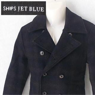 シップス(SHIPS)の【SHIPS JET BLUE】 美品 シップス ネイビーチェックピーコート M(ピーコート)