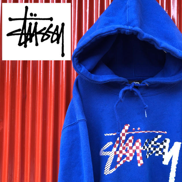 STUSSY ペイント筆記体ロゴパーカー　レア　希少