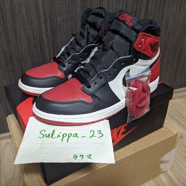 メンズJordan 1 bred toe 27cm つま赤 国内正規品 未使用