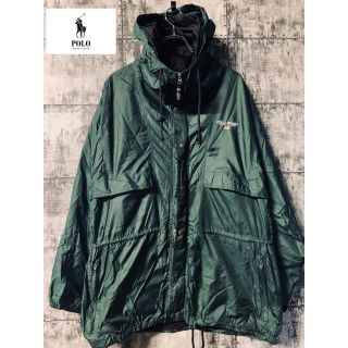 希少 古着 90s USA製 ポロスポーツ ナイロンジャケット緑ビック