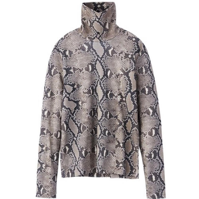 PYTHON PRINTED COTTON TURTLE NECK TOP